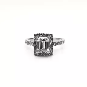 LILLI 4 Carat Emerald Cut Lab Grown Diamond Engagement Ring Halo  IGI Certified