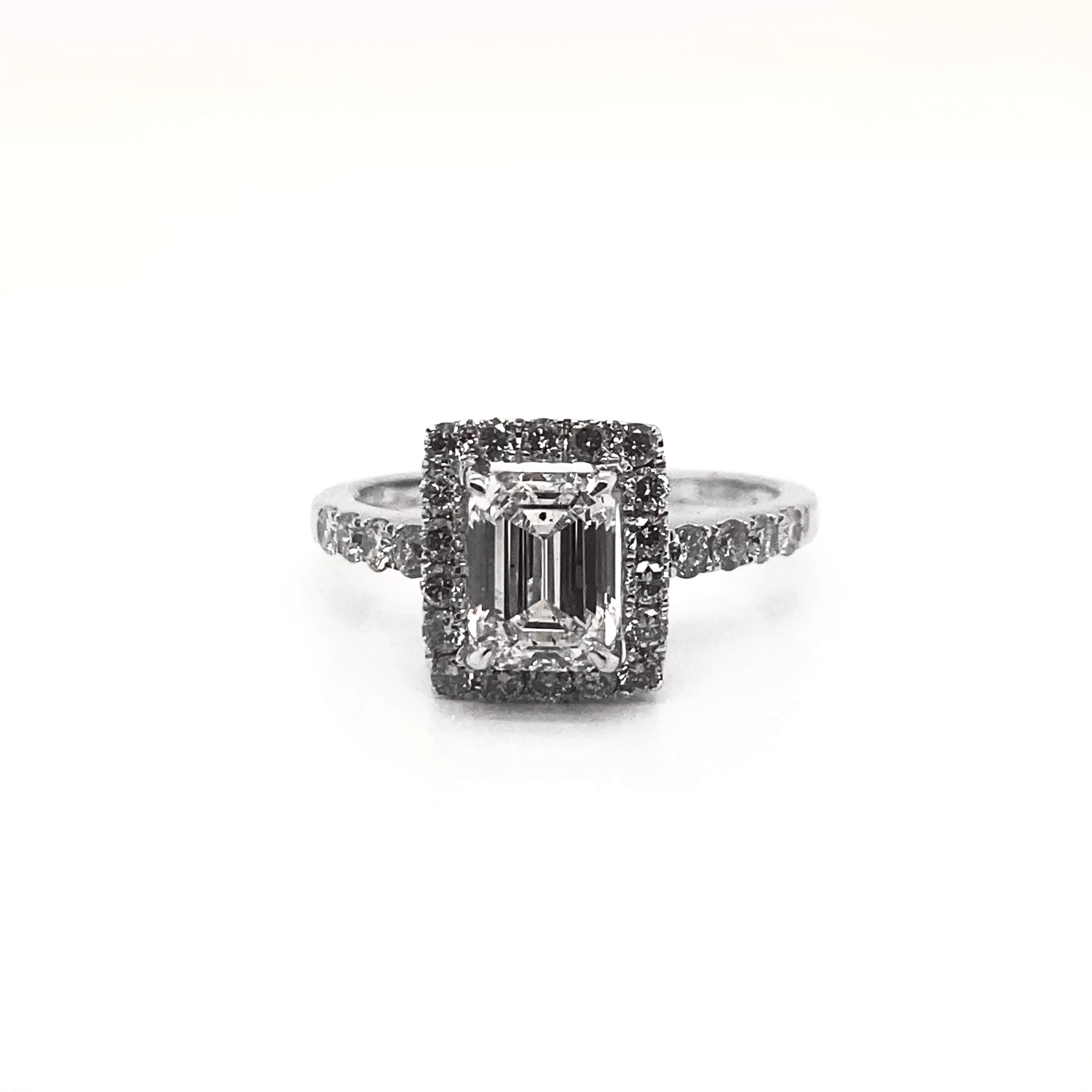 LILLI 4 Carat Emerald Cut Lab Grown Diamond Engagement Ring Halo  IGI Certified