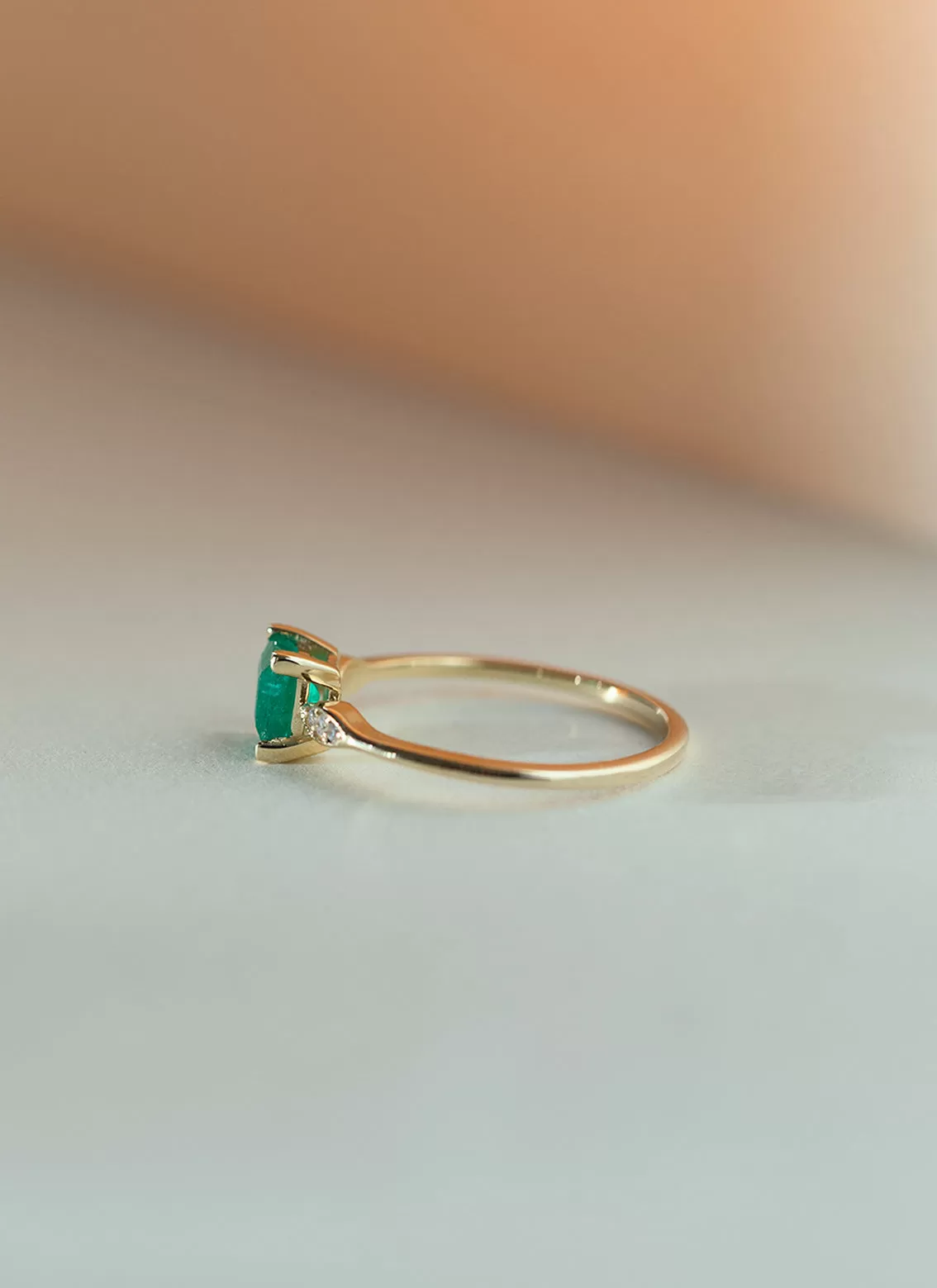 Limited Edition - Timmy diamond emerald ring 14k gold