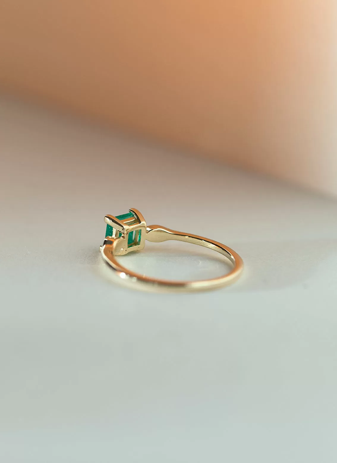 Limited Edition - Timmy diamond emerald ring 14k gold