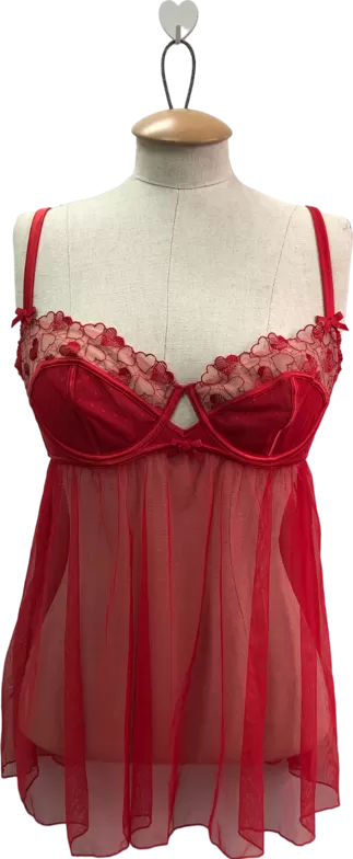 Lounge Underwear Red Isadora Babydoll Lingerie UK M