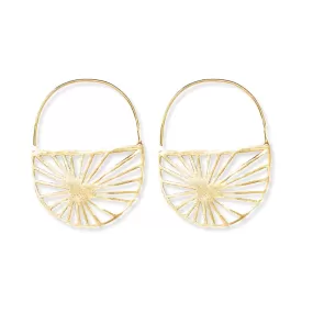 Maggie Sunburst Hoop Earrings, Brass | Ink   Alloy