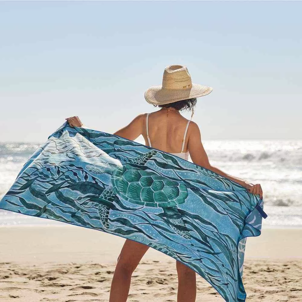 Marine Turtle Reversible Eco Beach Towel