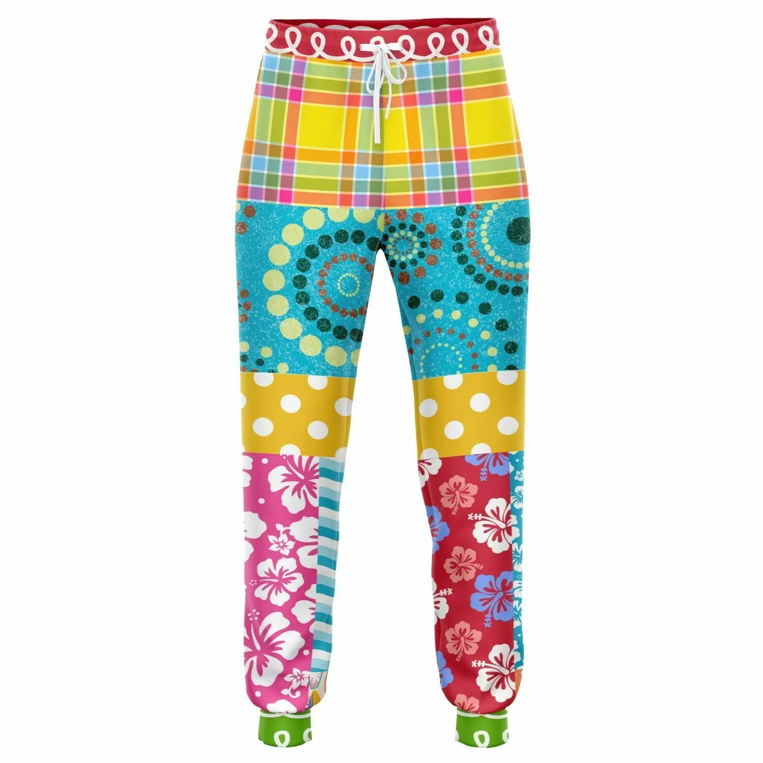 Maui Waui Hawaiian Patchwork Unisex Fleece Joggers