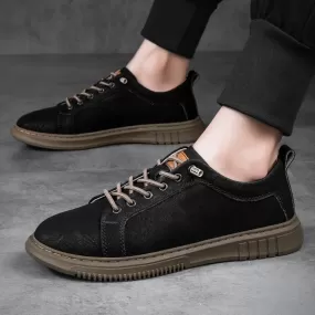 Men's Lightweight Fashion Leather Casual Sneakers: TJ427 Flats Shoes