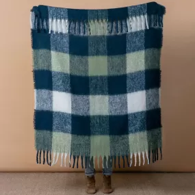 Navy Green Cuddle Throw Blanket