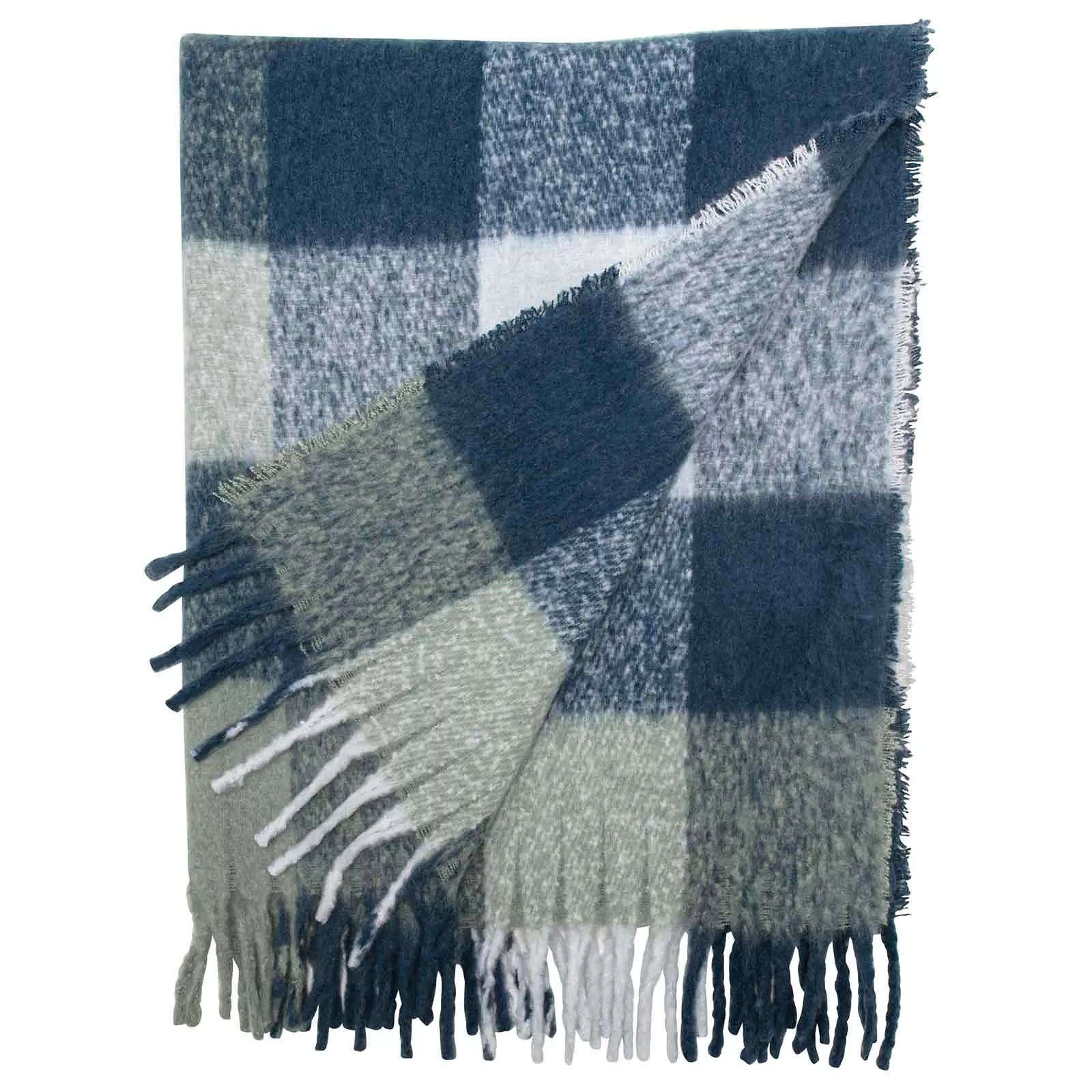 Navy Green Cuddle Throw Blanket