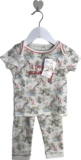 NUTMEG White Peter Rabbit Print Legging And T Shirt Set 9-12 Months