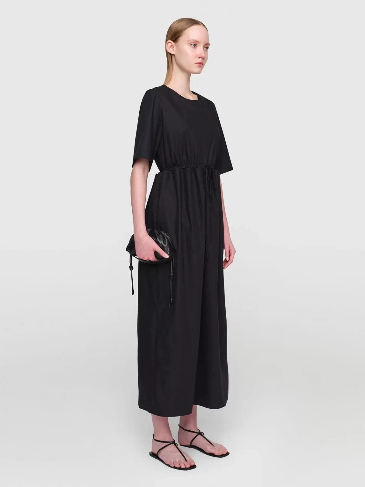 OHARA Paper Poplin Dress Black