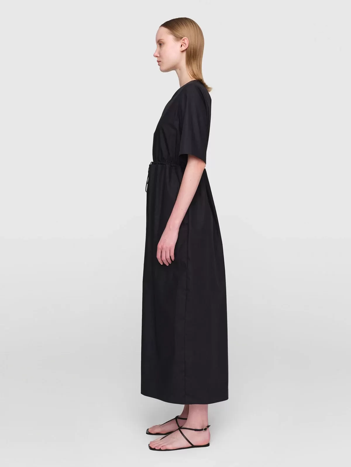 OHARA Paper Poplin Dress Black