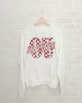 OU Sooners Twisted Check White Thrifted Sweatshirt