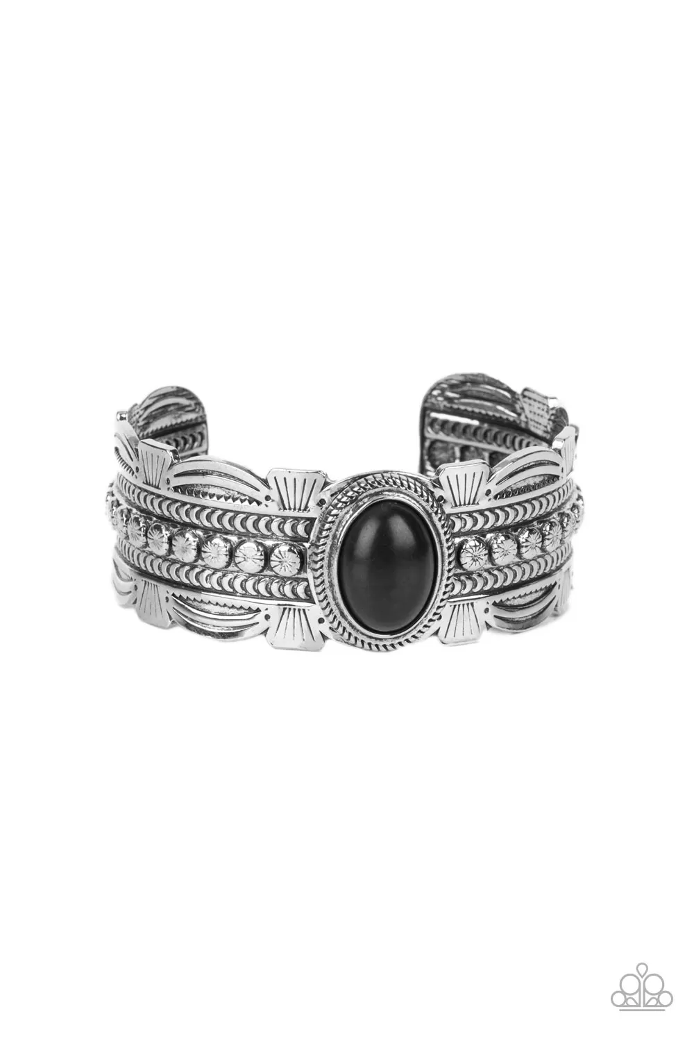 Paparazzi Desert Stroll - Black Cuff Bracelet