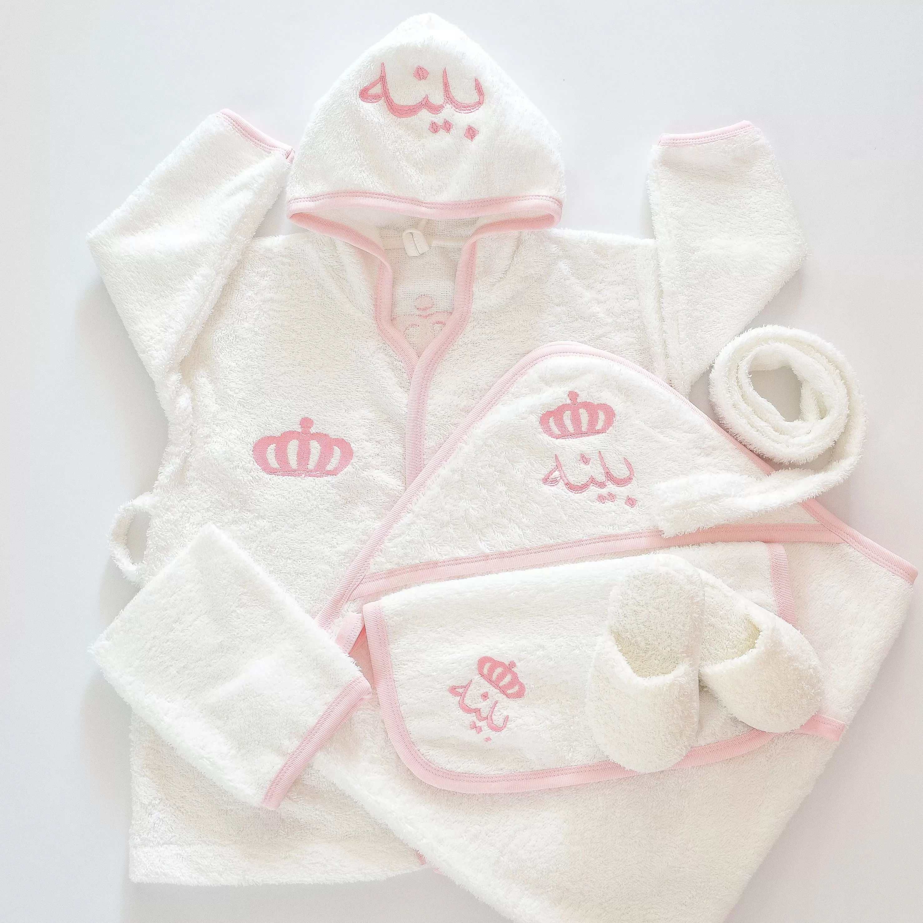 Personalised Princess Baby Girl Bathrobe Set