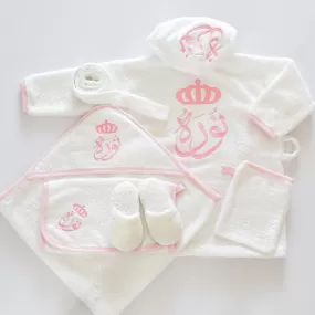 Personalised Princess Baby Girl Bathrobe Set