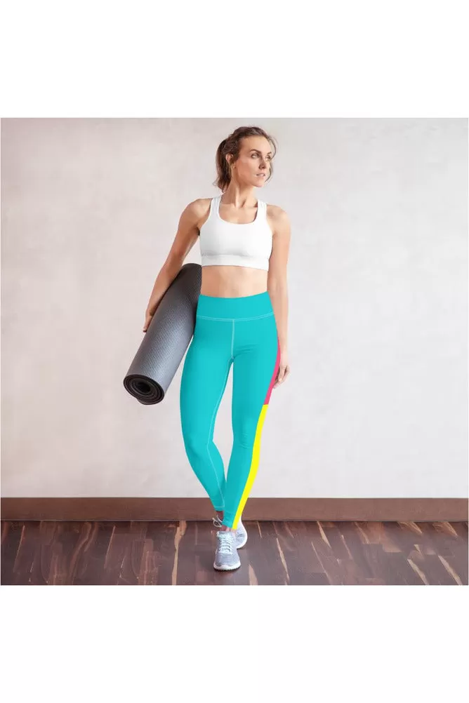 Pink/Yellow/Cyan Yoga Leggings