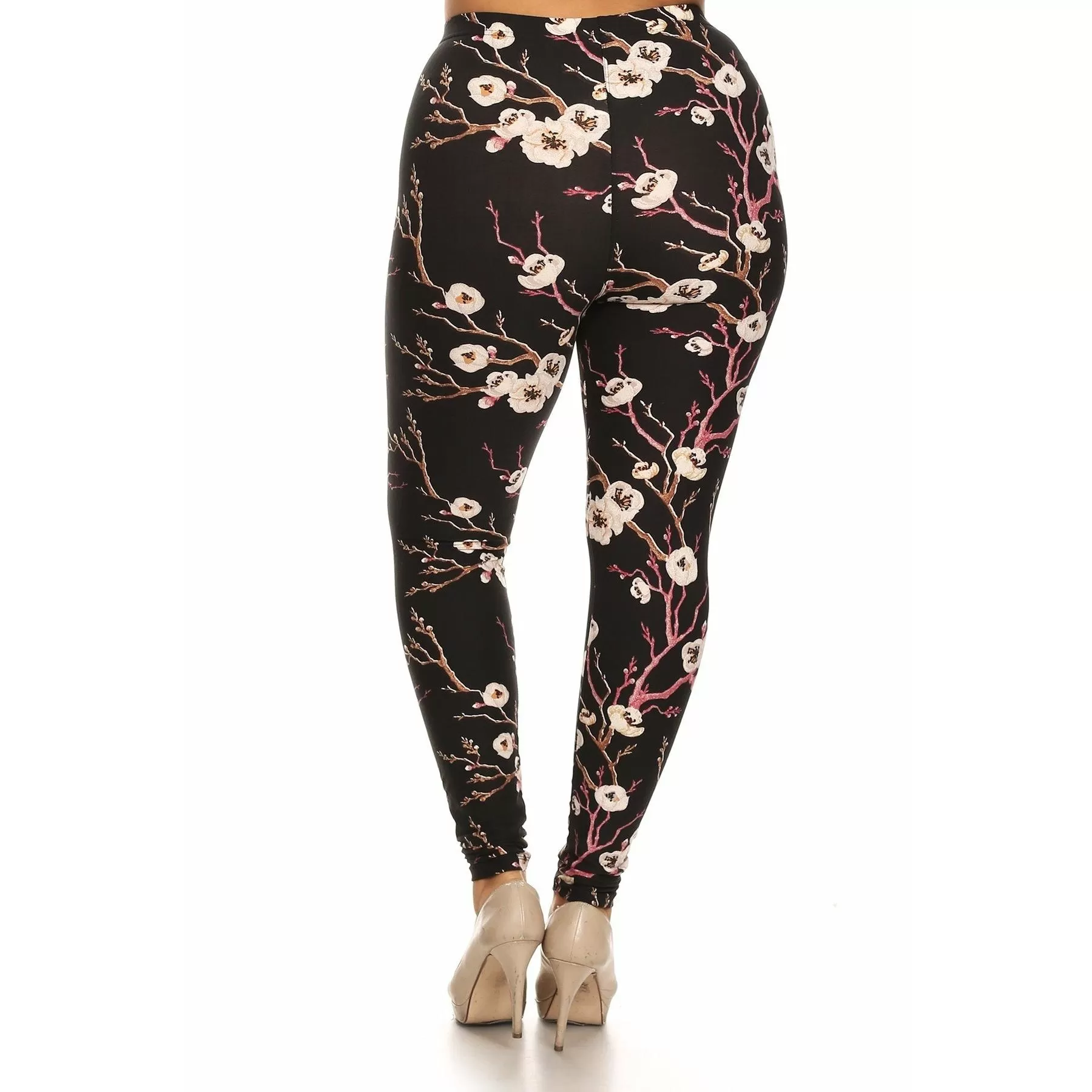 Plus size floral print full length leggings