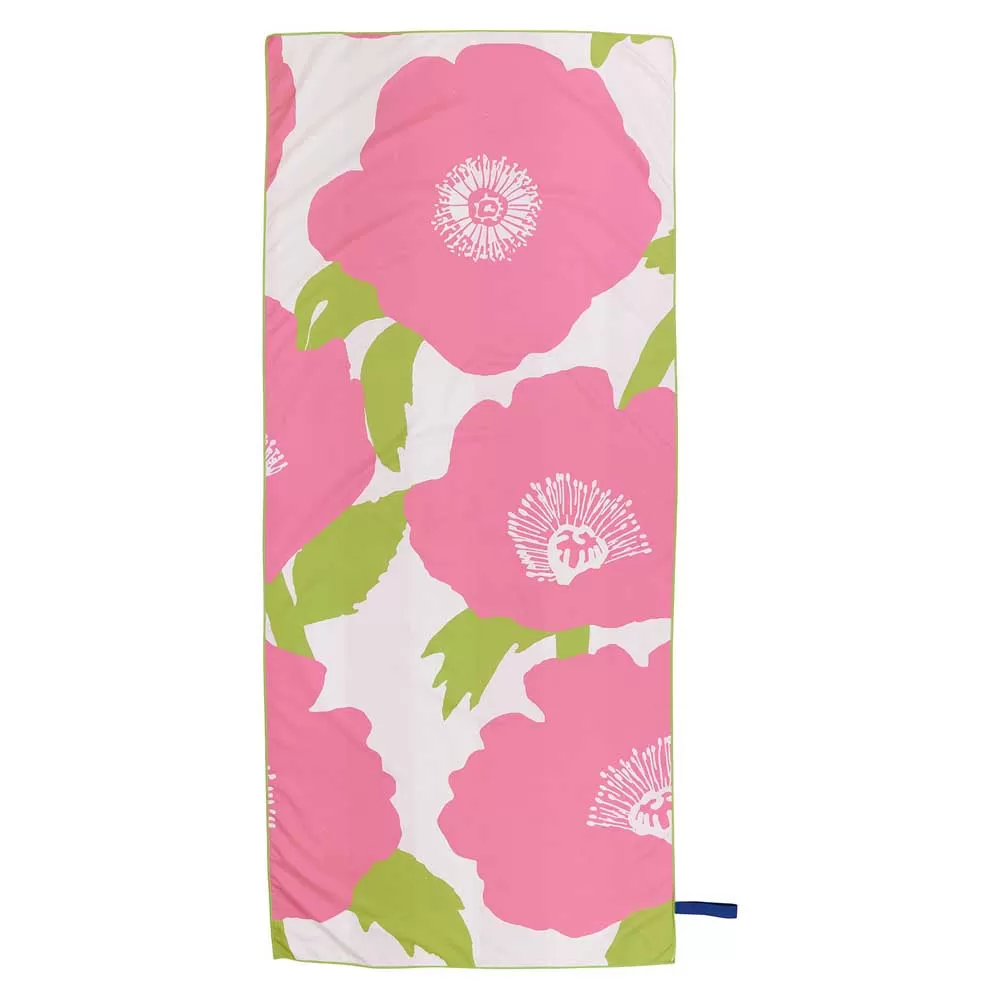 Poppies Pink Reversible Eco Beach Towel