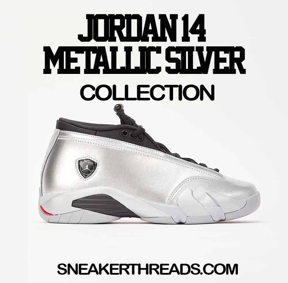 Retro 14 Metallic Silver Shirt - Money Talk - Black