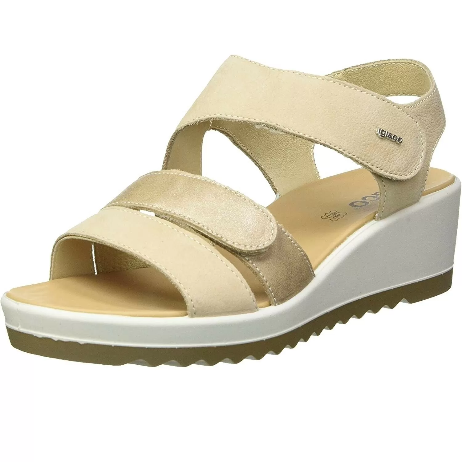 Scarpe donna IGI&CO - Art. 7163200 - sandali zeppa media bassa con strappo beige