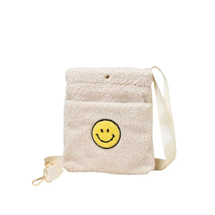 Smile Pointed Sherpa Rectangle Crossbody Bag