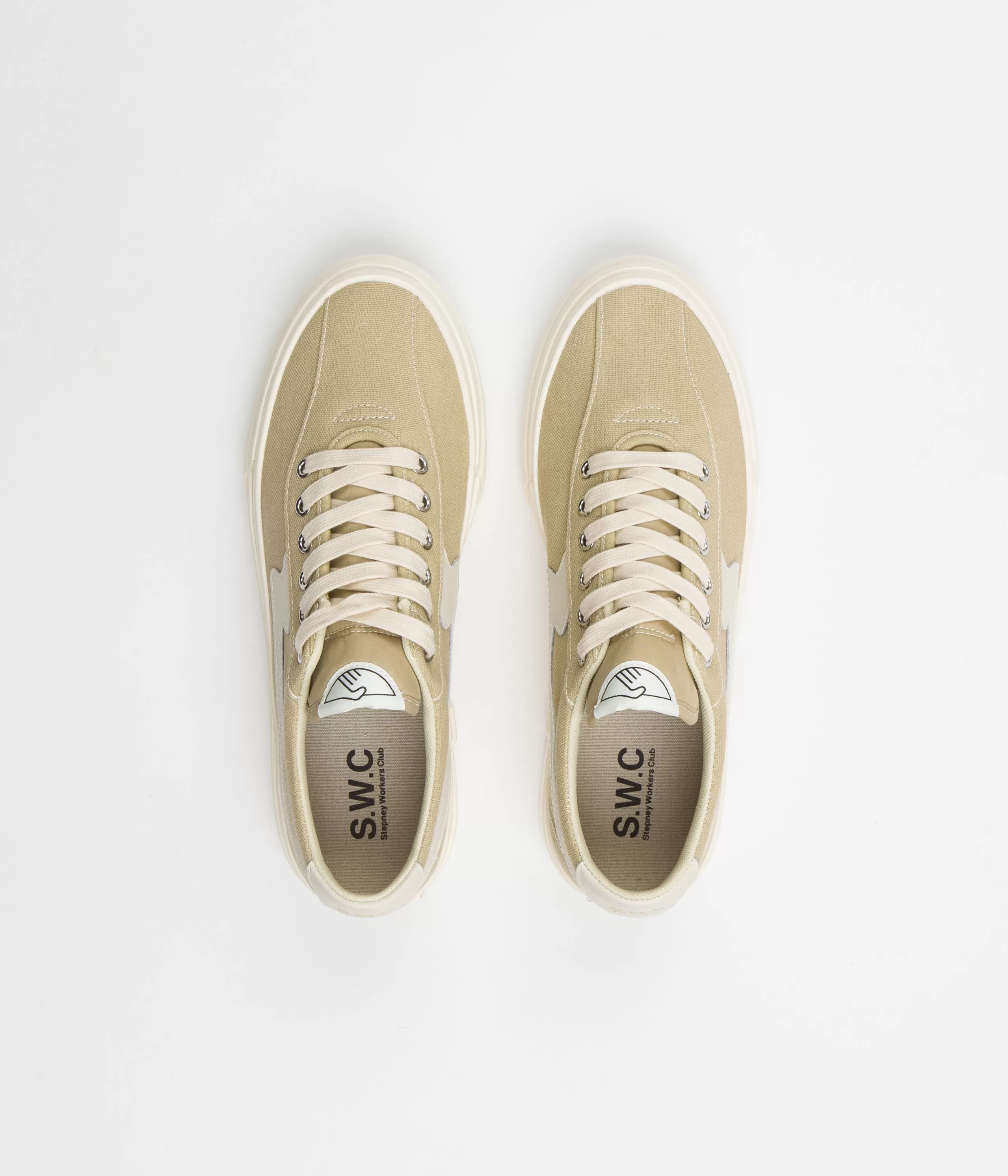 Stepney Workers Club Dellow S-Strike Canvas Shoes - Sand / Ecru