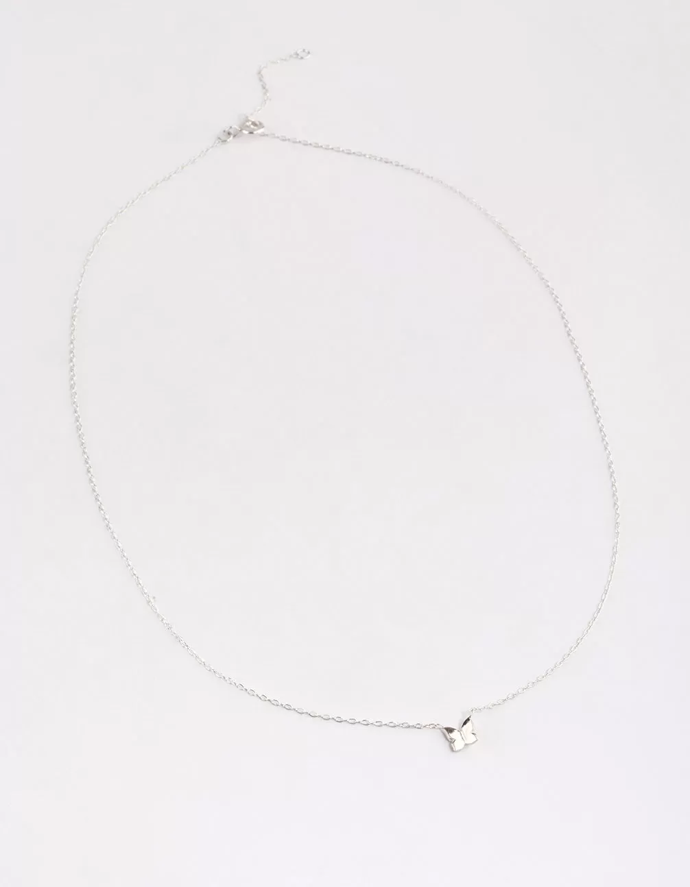 Sterling Silver Polished Butterfly Necklace