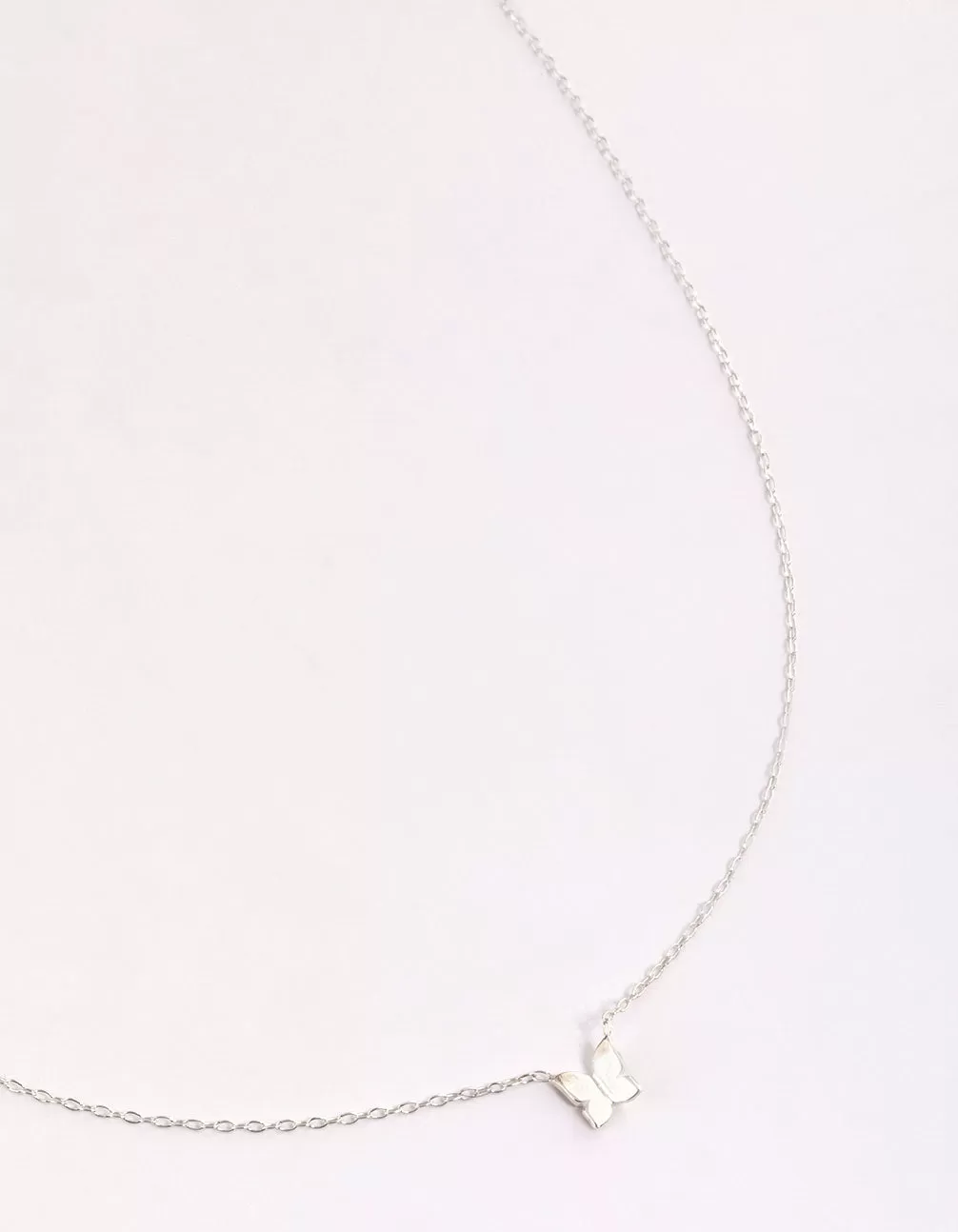 Sterling Silver Polished Butterfly Necklace