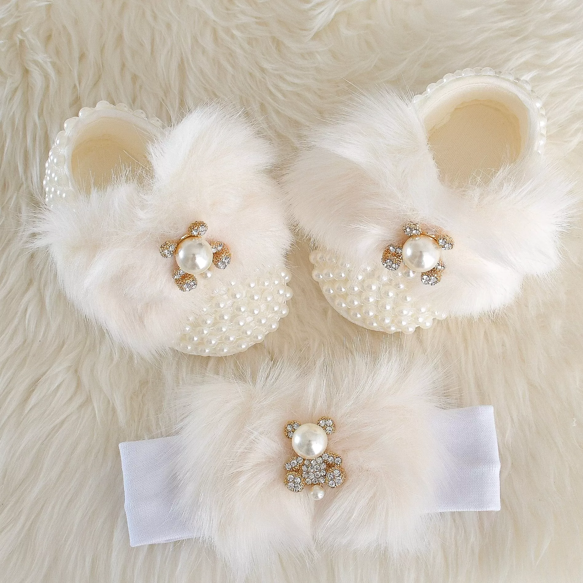 Swarovski Bear Baby Shoes Gift Set