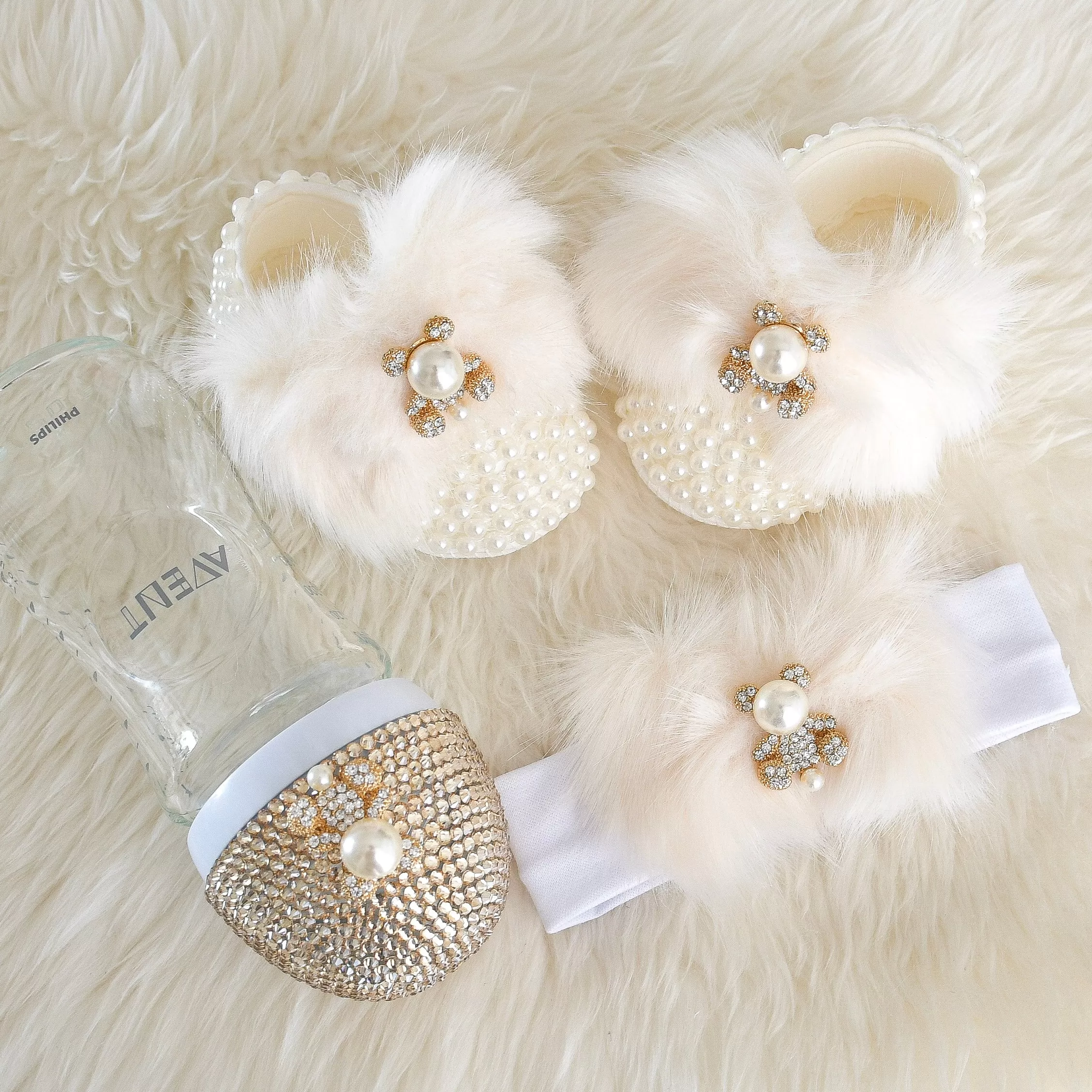 Swarovski Bear Baby Shoes Gift Set