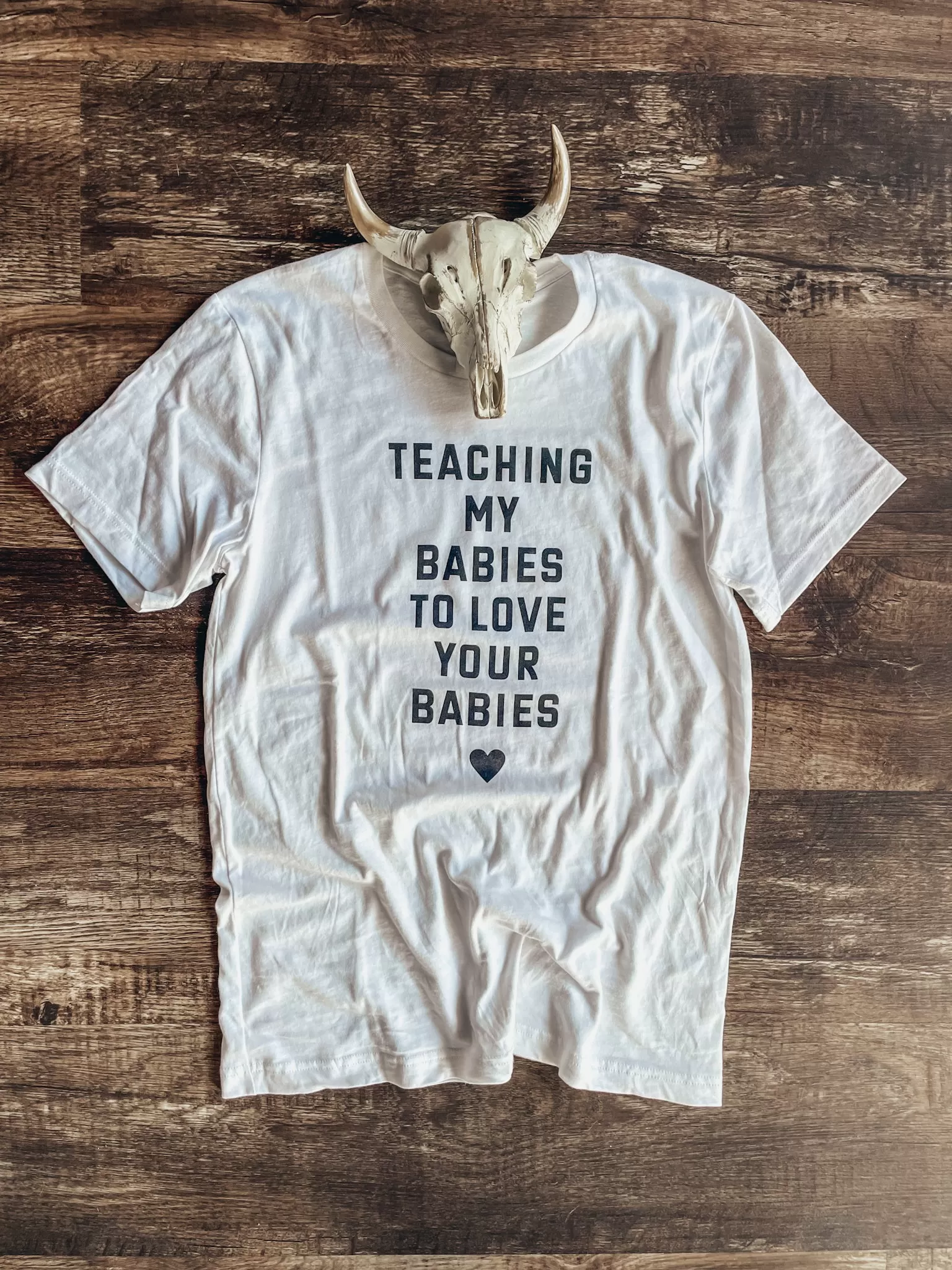 Teaching My Babies To Love Your Babies Tee in Grey