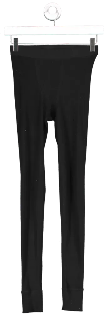 THE KRIPT Black Ribbed Leggings UK XS