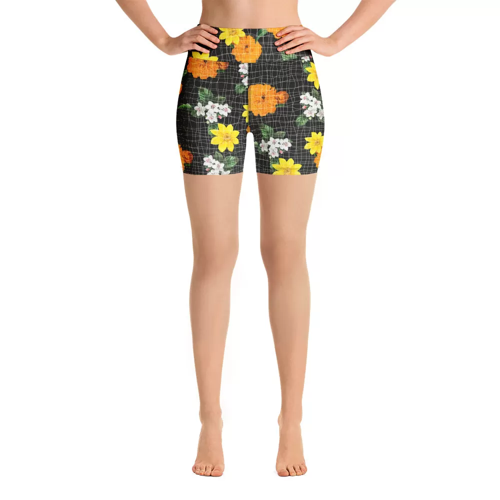 Warm Florals Yoga Shorts