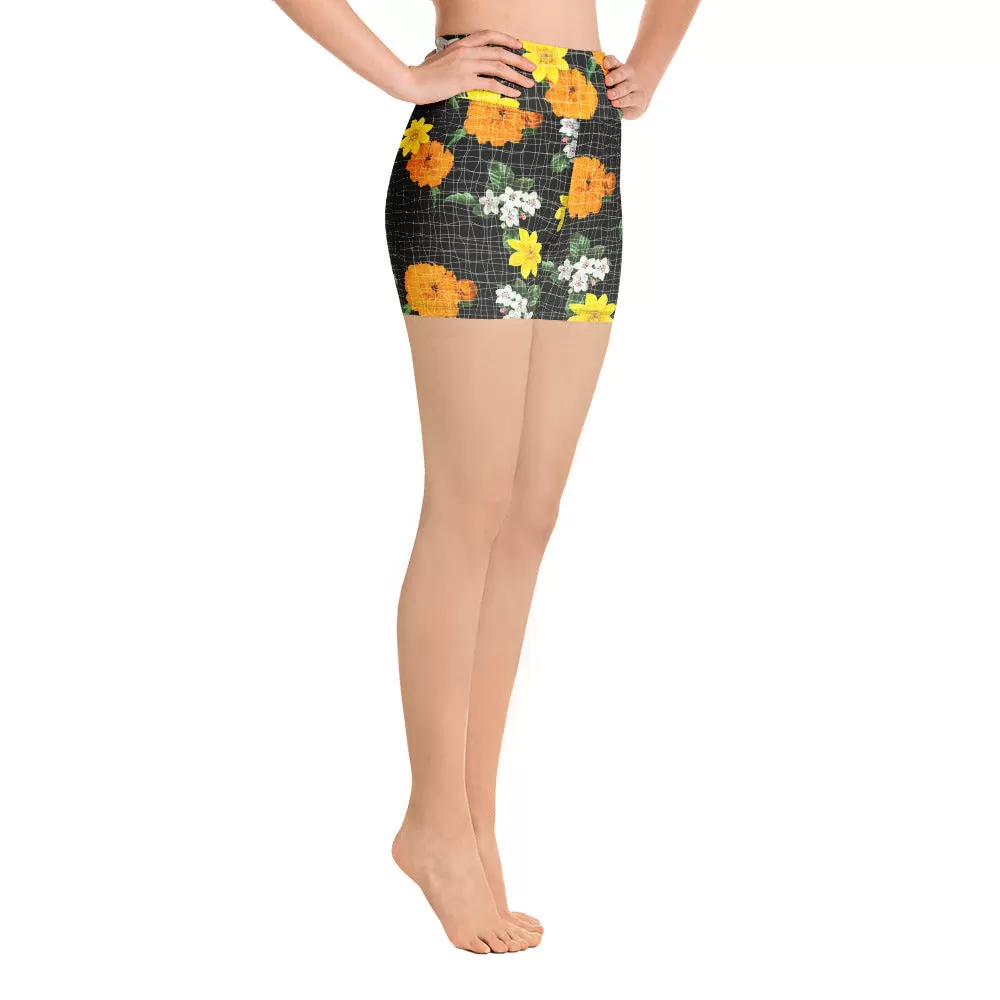 Warm Florals Yoga Shorts