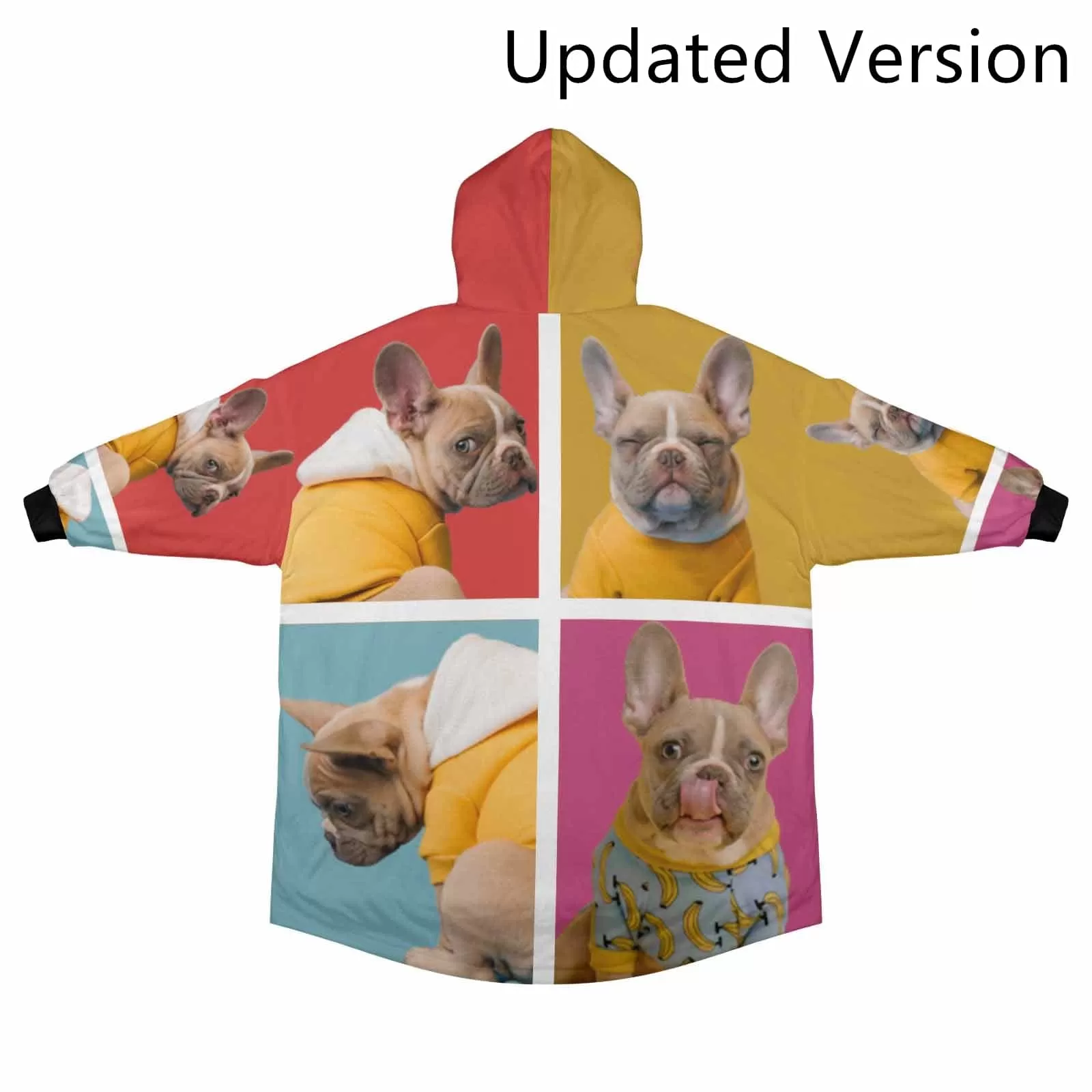 Wearable Blanket Custom Pet Photos Blanket Hoodie for Women Personalized Oversized Hoodie Fleece Blanket Photo Gifts