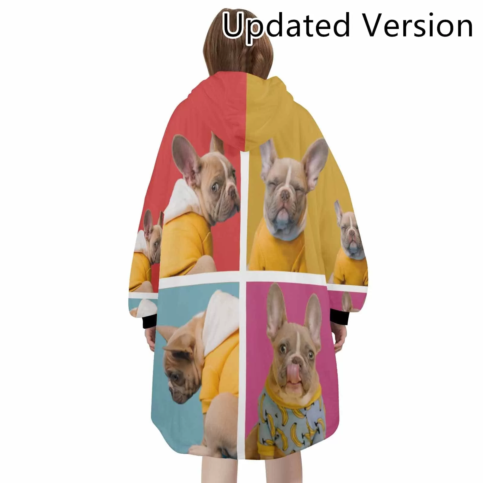 Wearable Blanket Custom Pet Photos Blanket Hoodie for Women Personalized Oversized Hoodie Fleece Blanket Photo Gifts