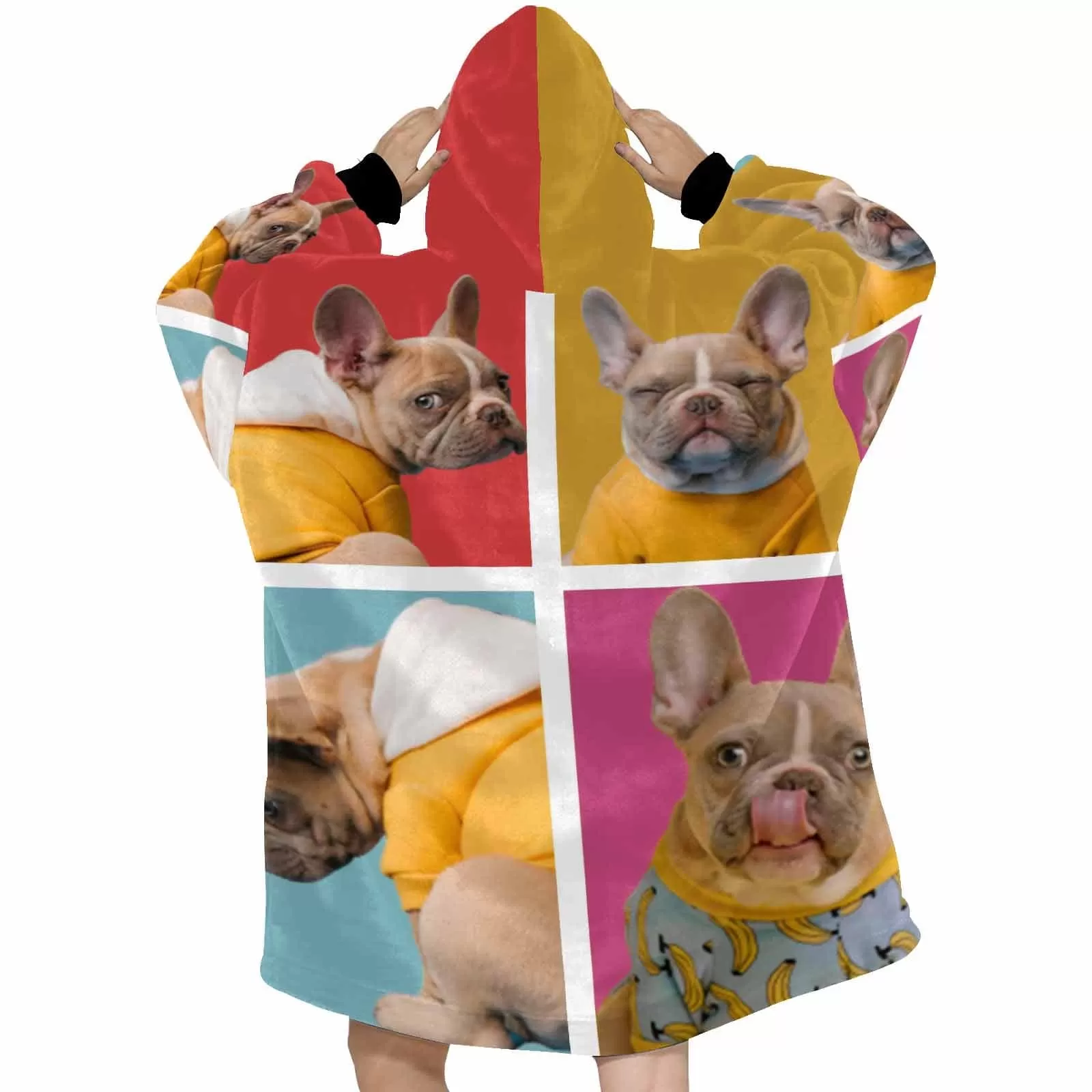 Wearable Blanket Custom Pet Photos Blanket Hoodie for Women Personalized Oversized Hoodie Fleece Blanket Photo Gifts