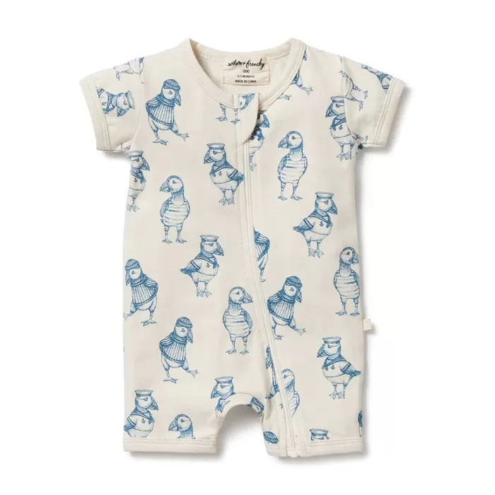 Wilson & Frenchy Petit Puffin Organic Boyleg Zipsuit